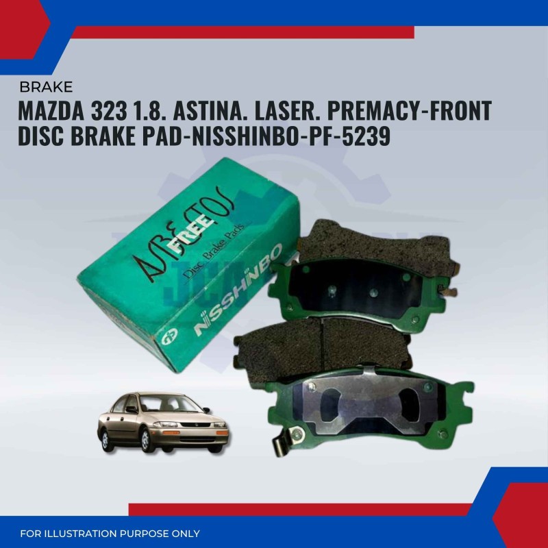 Mazda 323 1.8. Astina. Laser. Premacy-Front Disc Brake Pad-NISSHINBO-PF-5239