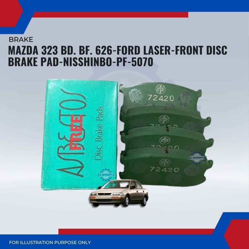 Mazda 323 BD. BF. 626-Ford Laser-Front Disc Brake Pad-NISSHINBO-PF-5070