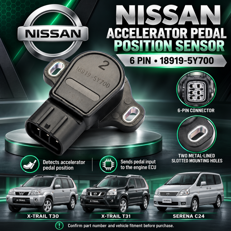 ORIGINAL NISSAN GENIUNE X-TRAIL T30, T31 & SERENA C24 ACCELERATOR PEDAL POSITION SENSOR 6PIN ( 18919-5Y700 )