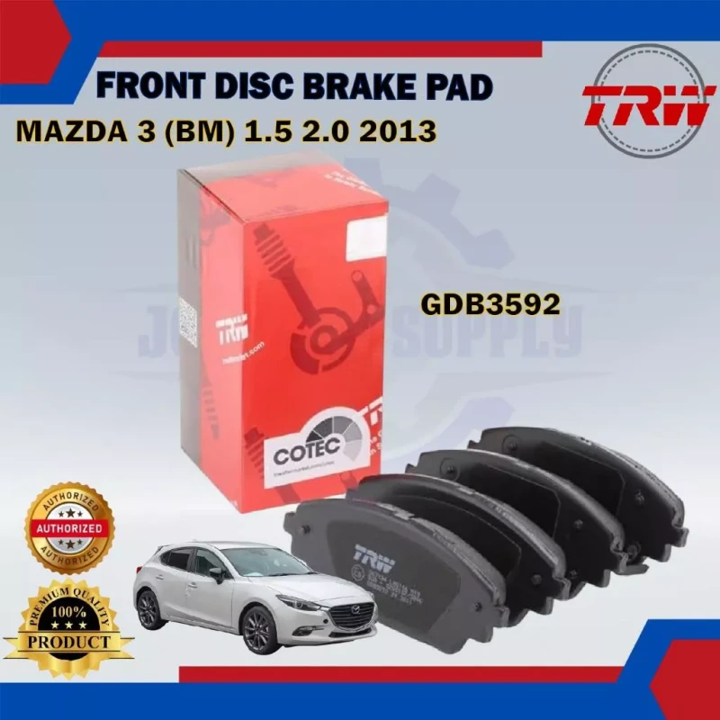 Mazda 3 BM-Mazda CX-3-Front Disc Brake Pad-TRW-GDB3592
