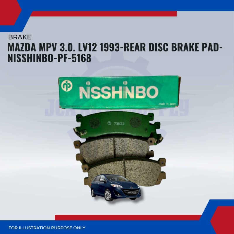Mazda MPV 3.0. LV12 1993-Rear Disc Brake Pad-NISSHINBO-PF-5168