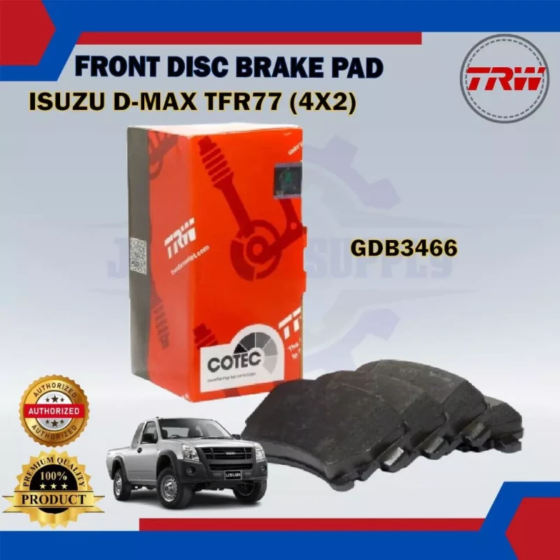Isuzu D-Max TFR-TFS-Rodeo-Chevrolet Colorado-Front Disc Brake Pad-TRW-GDB3466
