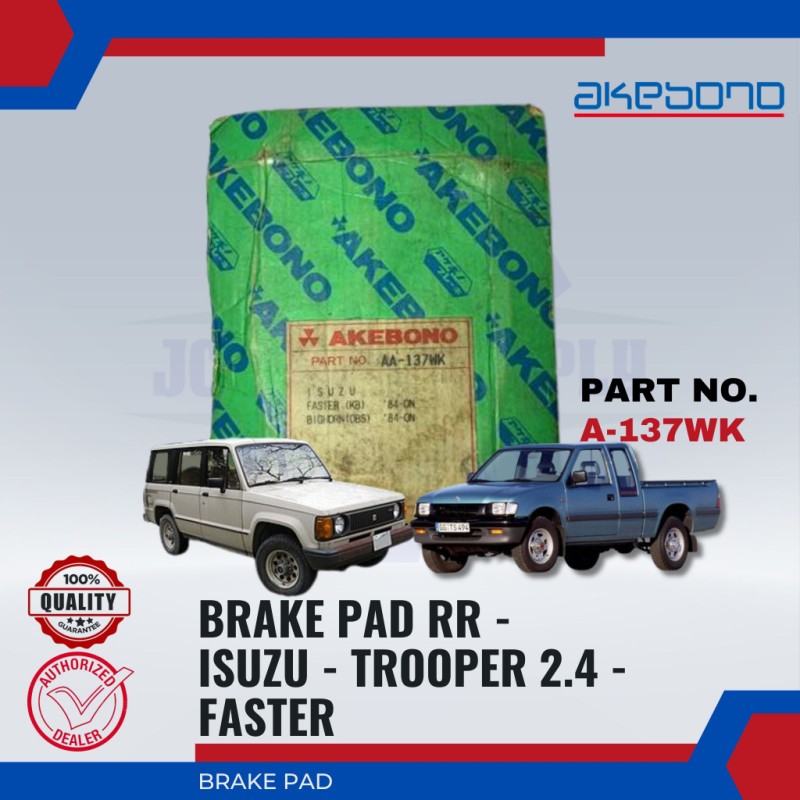 Isuzu Trooper 2.4. TT140. Faster-Front Brake Pads-AKEBONO-A-137WK