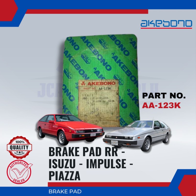 Isuzu Impulse. Piazza. Faster-Front Brake Pads-AKEBONO-AA-123K