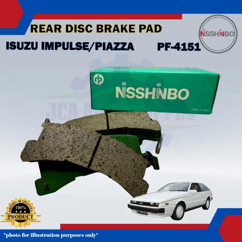 Isuzu Impulse (1983-1989)-Piazza-Rear Disc Brake Pad Set-NISSHINBO-PF-4151