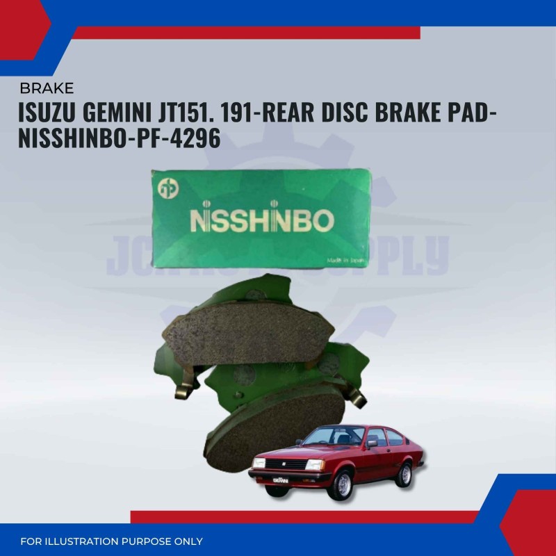 Isuzu Gemini JT151.191-Rear Disc Brake Pad-NISSHINBO-PF-4296
