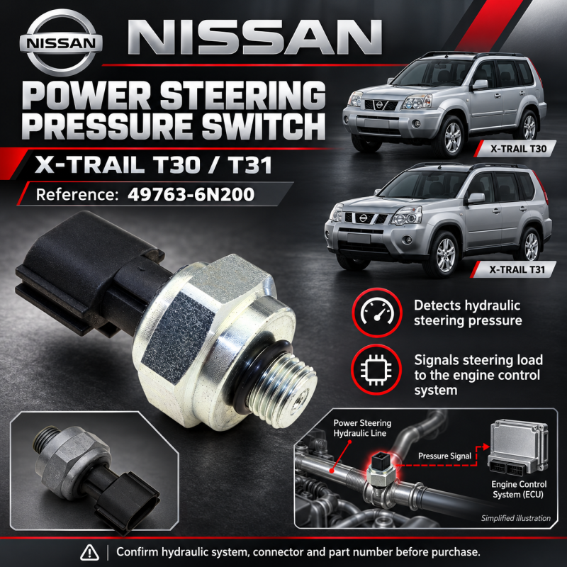 NISSAN X-TRAIL T30 T31 POWER STEERING PRESSURE SWITCH(OEM) 49763-6N200