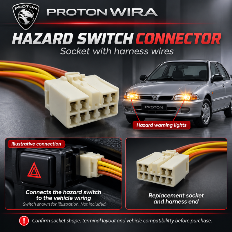 PROTON WIRA HARZED SWITCH SOCKET CONNECTOR WITH HARNESS WIRE