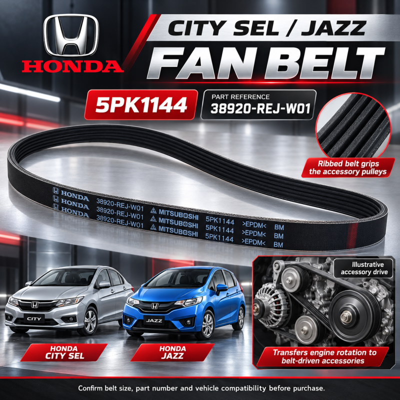 5PK1144 HONDA CITY SEL & JAZZ FAN BELT ( 38920-REJ-W01 )