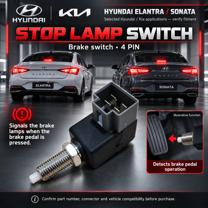 HYUNDAI KIA ELANTRA SONATA STOP LAMP SWITCH /BRAKE SWITCH 4PIN- 93810-3K000