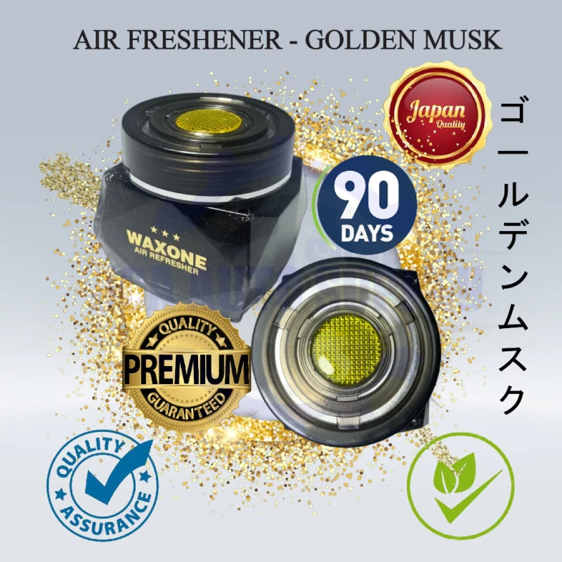 WAXONE GO LUXURY CAR AIR FRESHENER - GOLDEN MUSK, ENGLISH BEAUTY - 90ml