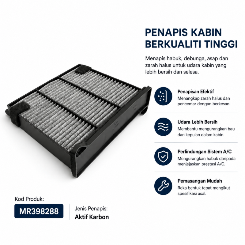 Mitsubishi Triton 2005-2014, Pajero Sport, Lancer, Outlander, Grandis, Airtrek Cabin Air Filter MR398288